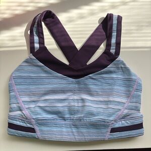 Lululemon Light Blue & Purple Striped Sports Bra